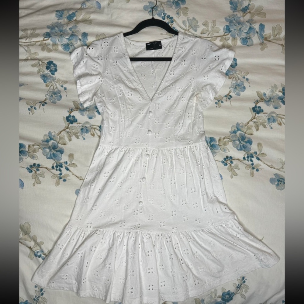 ASOS white short sleeve sundress